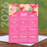 Kalender mit gestrichenen Aquarellfarben-Blume ros Postkarte<br><div class="desc">Ein ganzjähriger Kalender, der auf einer Single-Postkarte gedruckt ist, bietet eine präzise und visuell zugängliche Möglichkeit, ein ganzes Jahr auf einen Blick zu planen und zu verfolgen. Die 12 Monate werden in einem Rasterformat angeordnet, die Monate sind in Reihen und Spalten angeordnet, sodass wichtige Daten, Feiertage oder Ereignisse leicht zu...</div>