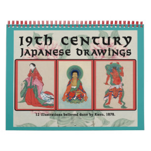 Kalender mit japanischen Zeichnungen des 19. Jahrh