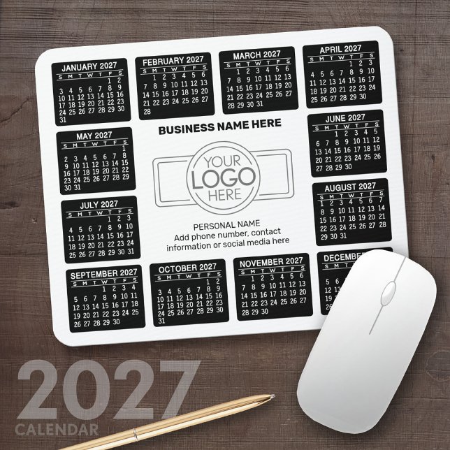 Kalender mit Logo Kontakt-Magnet Mousepad (2027 Calendar Mousepad)