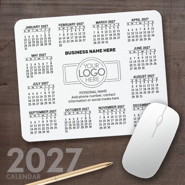Kalender mit Logo Kontakt-Magnet Mousepad (2027 Calendar Mousepad)