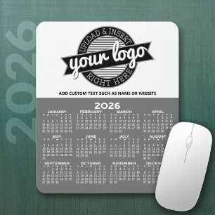 Kalender mit Logo - Vertikale Jahresansicht Mousepad