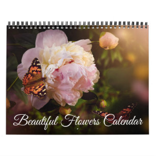 Kalender mit schönen Blumen in mittlerer Größe
