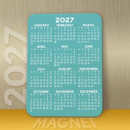 Kalender - Modern, Minimal und weiß Magnet