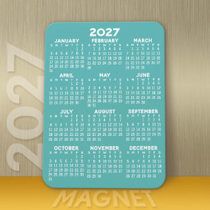 Kalender - Modern, Minimal und weiß Magnet