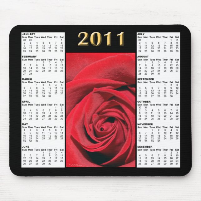Kalender Mousepad der Rosen-2011 (Vorne)