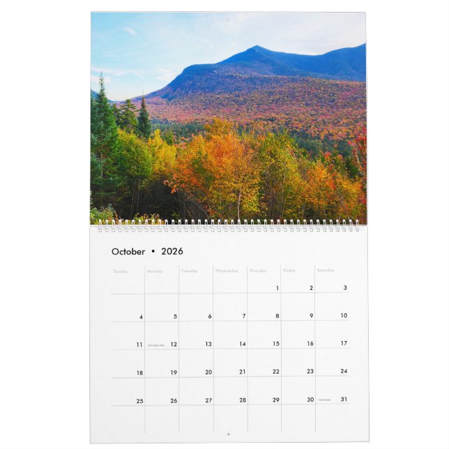 Kalender New Hampshire - Berge und Seeregion (Okt 2026)