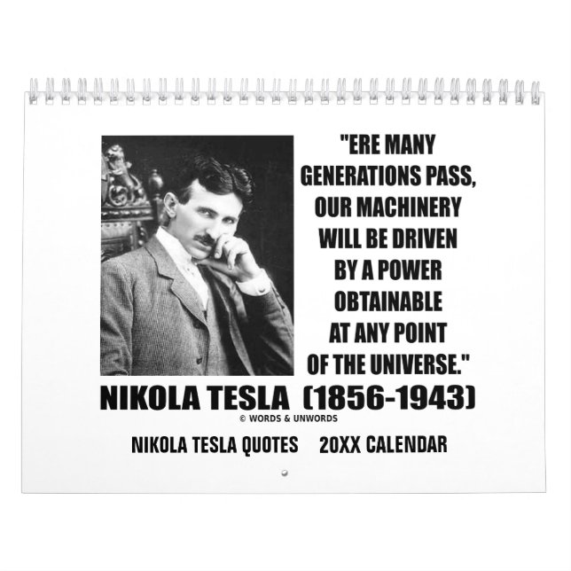 Kalender Nikola Tesla-Zitat-20XX (Titelbild)