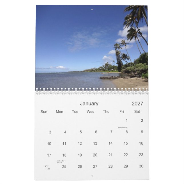 Kalender Oahus, Hawaii 2013 (Jan 2027)