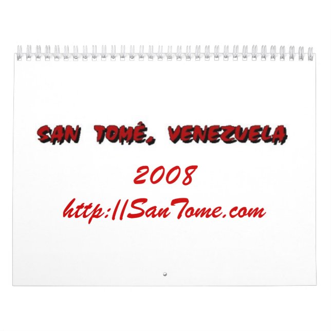 Kalender Sans Tome', Venezuela 2008 (Titelbild)