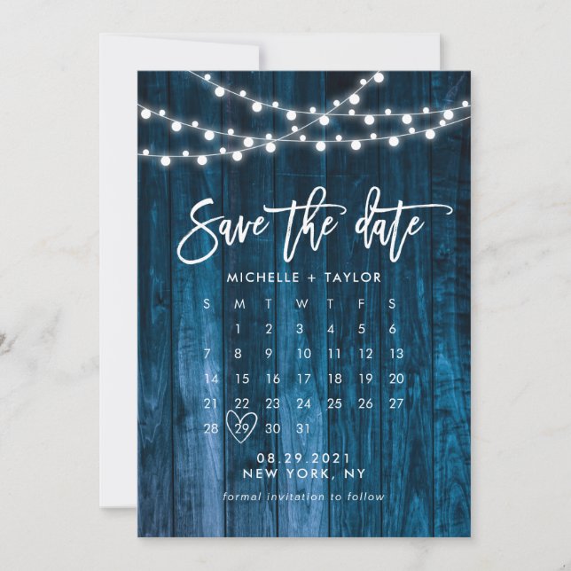 Kalender Save the Date mit Foto Karte (Vorderseite)
