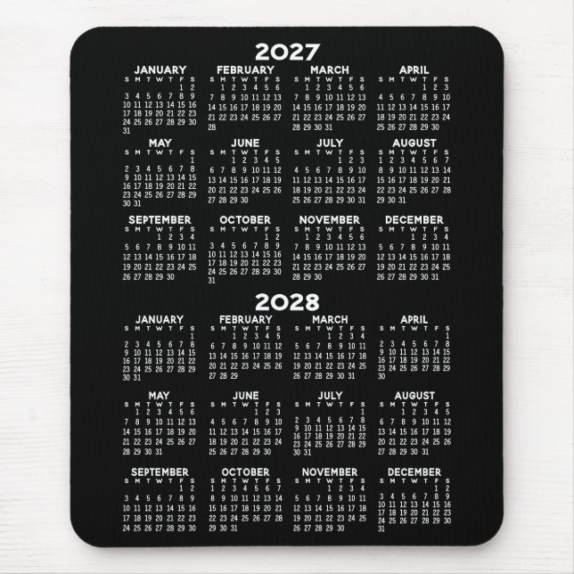 Kalender - schwarzer Hintergrund - Vertikal  Mousepad (Vorne)