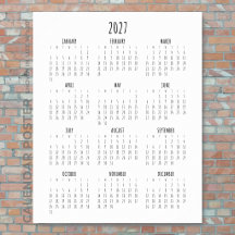 Kalender Skript Schwarz-Weiß für das ganze Jahr 20