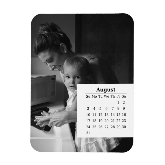 Kalender überlagern August 2025 Magnet (Vertikal)