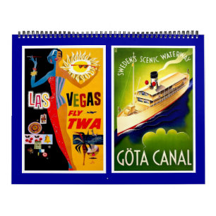 Kalender Vintage-Reiseposter 2