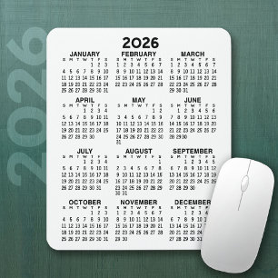 Kalender - weißer Hintergrund - Vertikal Mousepad