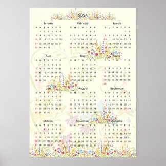 Kalender-Wildblumen 2024 Poster