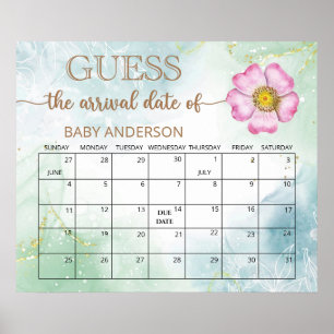 Kalender zur Schätzung des Geburtstermins für Wild Poster