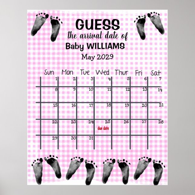Kalender zur Schätzung des voraussichtlichen Gebur Poster (Vorne)