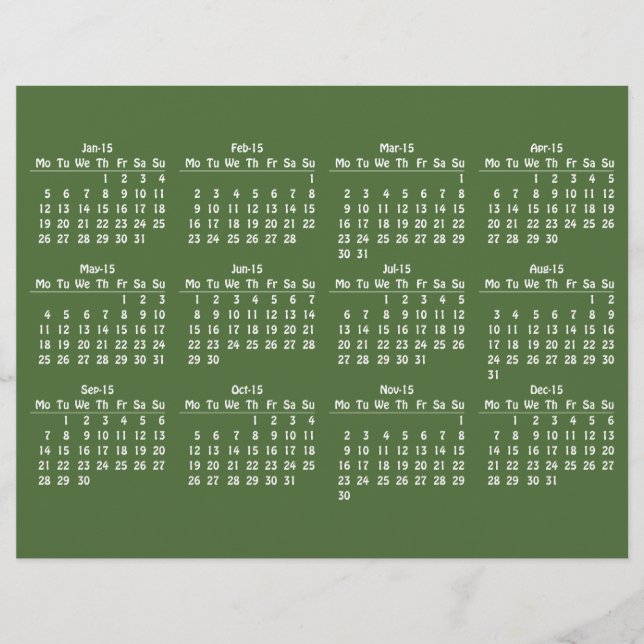 Kalendervorlage 2015 flyer (Vorne)