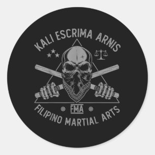 Kali Escrima Arnis FMA Philippinische Kampfkunst Runder Aufkleber