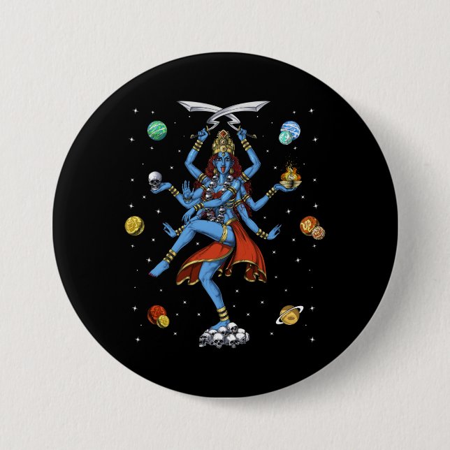 Kali Hindu Goddess Button (Vorderseite)
