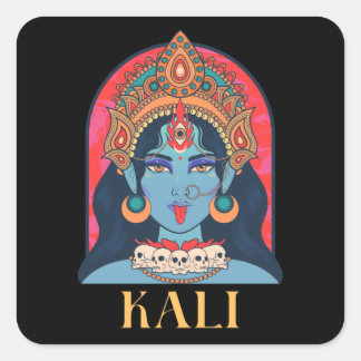 Kali-Hinteru-Göttlichkeit Quadratischer Aufkleber