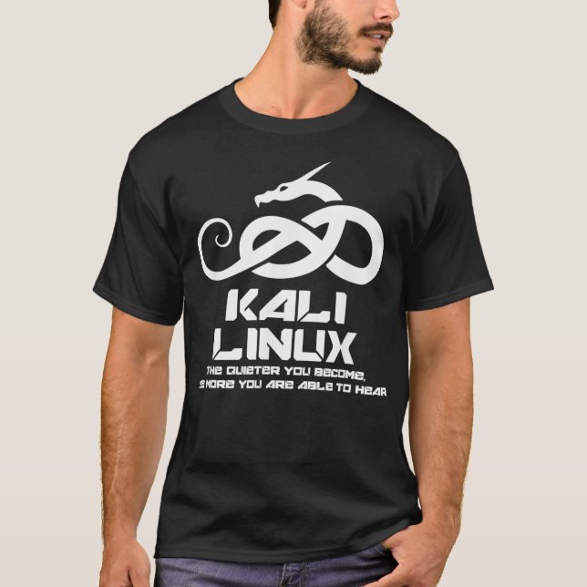 Kali Linu mit Dragon und Slogan T-Shirt (Vorderseite)