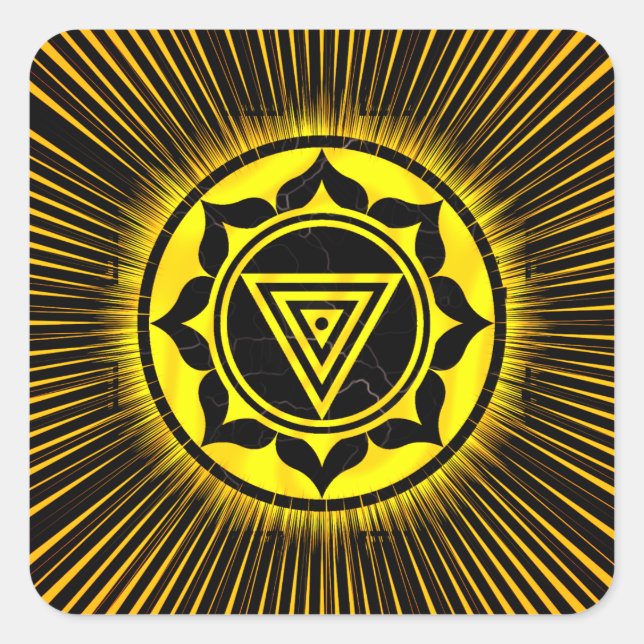 Kali Yantra Golden Rise Pen Quadratischer Aufkleber (Vorderseite)