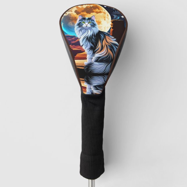 Kalico-Katze verdünnen, in der Wüste Vollmond Golf Headcover (Vorderseite)