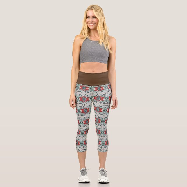 Kalider-Zaubermuster Capri Leggings (Vorderseite)