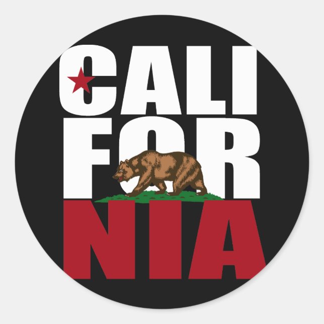 KALIFORNIA BEAR WHITE -.pnng Runder Aufkleber (Vorderseite)