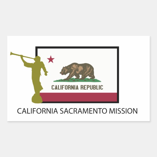 KALIFORNIA SACRAMENTO MISSION LDS CTR RECHTECKIGER AUFKLEBER (Vorderseite)