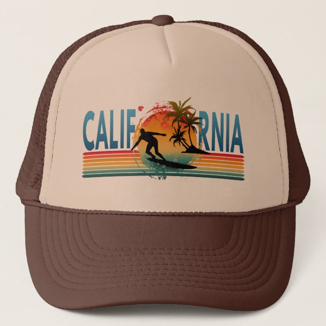 KALIFORNIA SUNSET SOMMERTRUCKHAT TRUCKERKAPPE (Vorderseite)