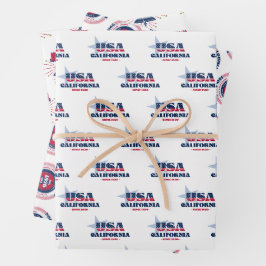 Kalifornien, 50 Staaten, Liberty Bell Geschenkpapier Set