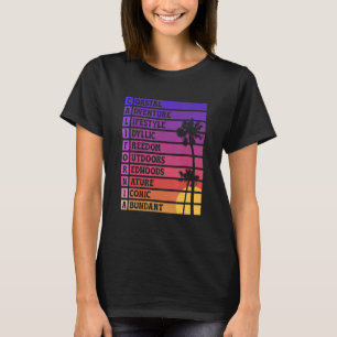 Kalifornien Akrostichon-Gedicht Palmen Bäume Cali T-Shirt