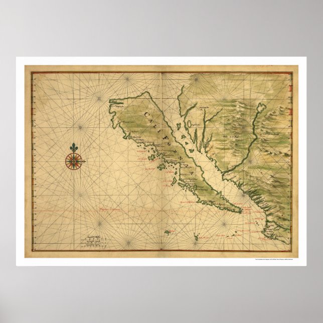 Kalifornien als Insel 1650 Poster (Vorne)