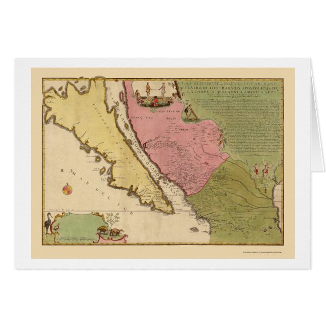 Kalifornien als Insel durch N. de Fer 1720 (Vorderseite (Horizontal))