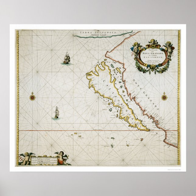 Kalifornien als Insel Poster (Vorne)