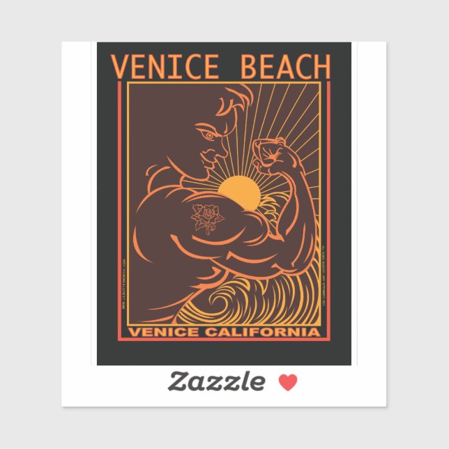 KALIFORNIEN AM STRAND VON VENEDIG AUFKLEBER (Blatt)