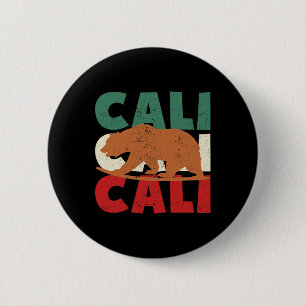 Kalifornien Bär Cali Surfen Bär Retro Surfen Vinta Button