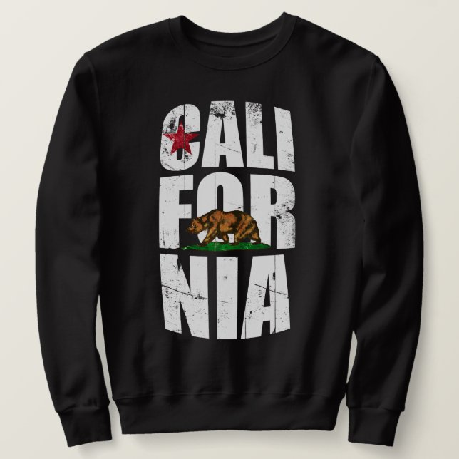 Kalifornien-Bärn-Flagge Sweatshirt (Design vorne)