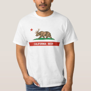 Kalifornien-Bier-Staats-Flaggen-T - Shirt