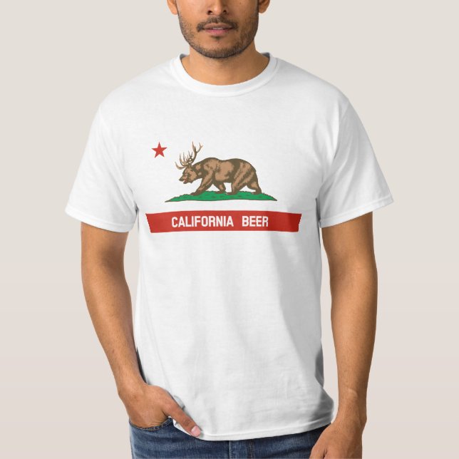 Kalifornien-Bier-Staats-Flaggen-T - Shirt (Vorderseite)