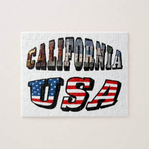 Kalifornien Bild und USA-Flagge Text