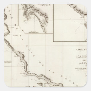Kalifornien bis El Rosario Quadratischer Aufkleber