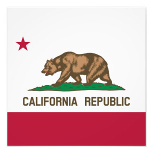 Kalifornien Cali Republik Bärenflagge, US-Bundesst Fotodruck