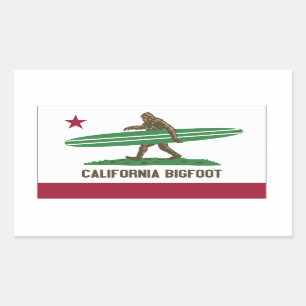 Kalifornien, das Bigfoot Longboard surft Rechteckiger Aufkleber