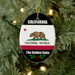 Kalifornien, der Goldene Staat Keramik Ornament