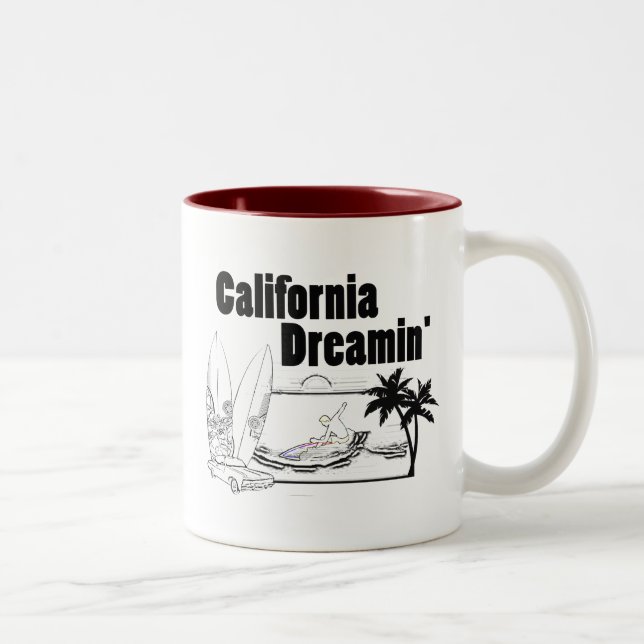 Kalifornien Dreamin Zweifarbige Tasse (Rechts)