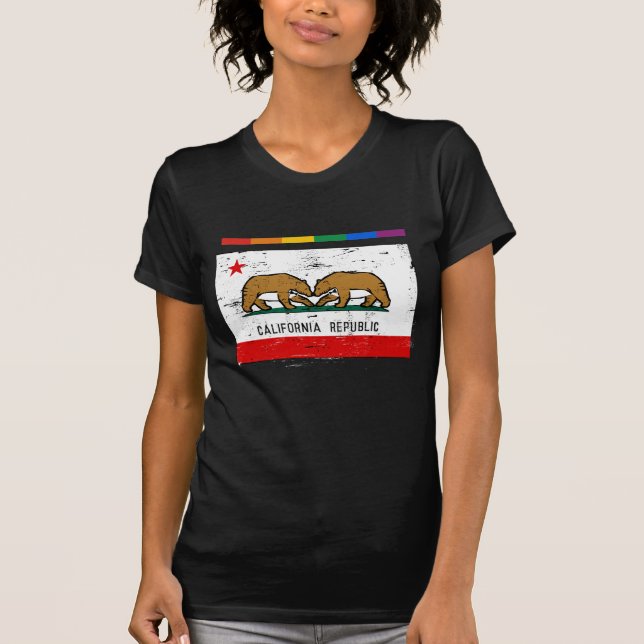 KALIFORNIEN-EHE-FLAGGE T-Shirt (Vorderseite)